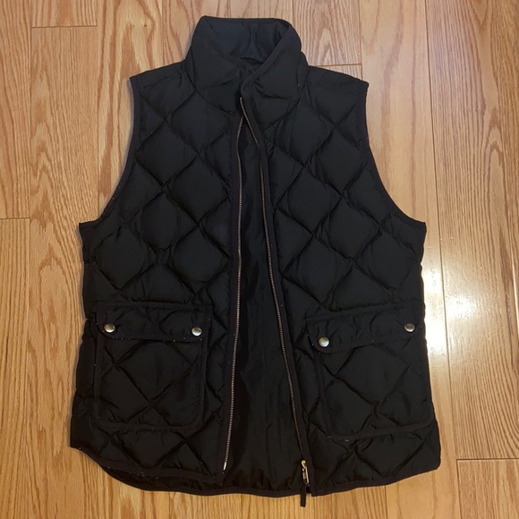 J. Crew Black Quilted Vest - Picture 1 of 3